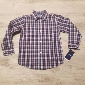 IZOD Shirt Boys 6 Yrs Button Up Dress Shirt Youth Plaid NEW
